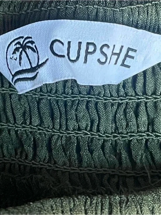 CUPSHE Twilight Glow Green Coastal Pants Very Wide Sz Small - Picture 4 of 7